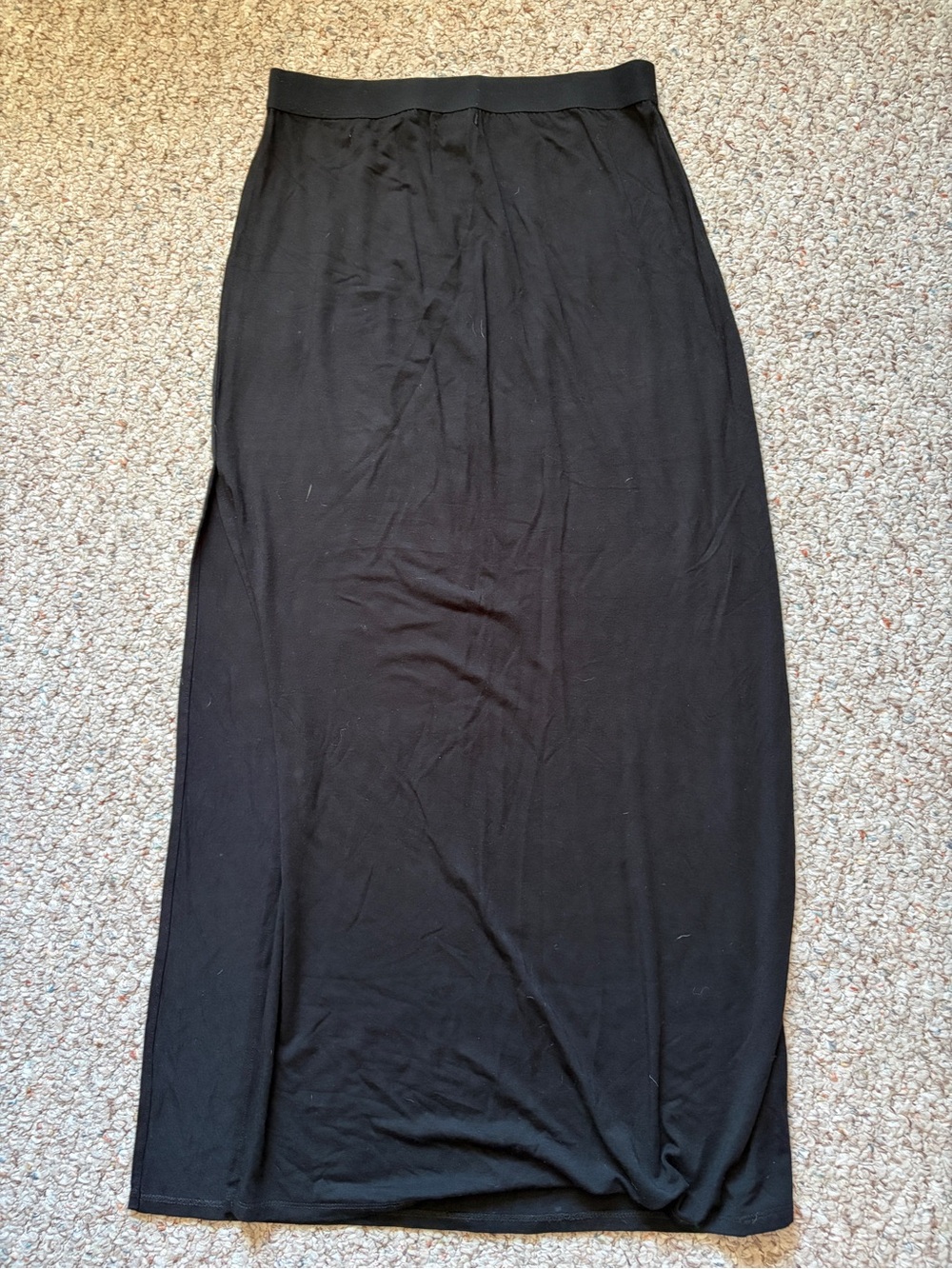 Soft Joie Black stretch maxi skirt high slit XS elastic waistband 36” length